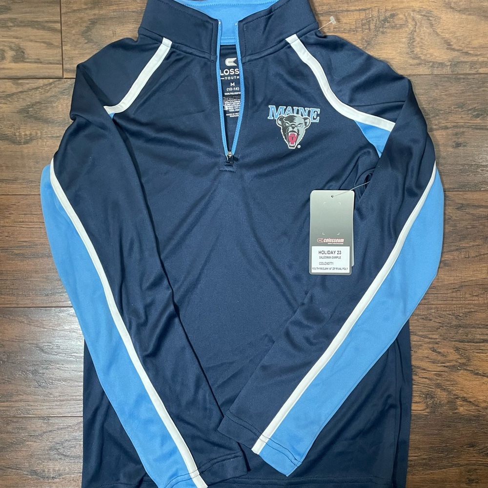 Colosseum Maine Black Bears Navy Blue Pullover
